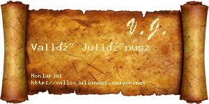 Valló Juliánusz névjegykártya